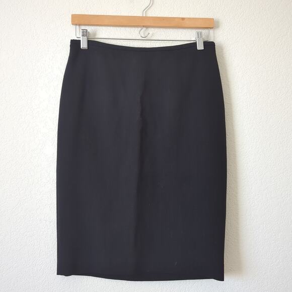 'S MaxMara Skirt Womens 99% Wool Black Knee Length Pencil 6 - Picture 4 of 8